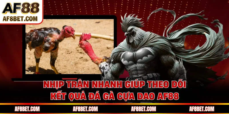 Đá Gà Cựa Dao AF88- Trực Tiếp Các Trận Đấu Kịch Tính Nhịp trận nhanh giúp theo dõi kết quả đá gà cựa dao AF88