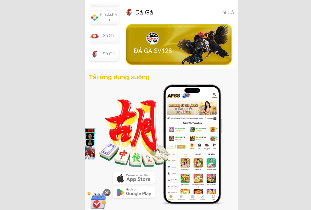 Sảnh đá gà AF88 trên trang chủ